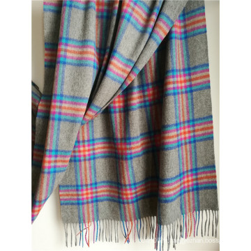 Châle en cachemire gris plaid pour le temps froid